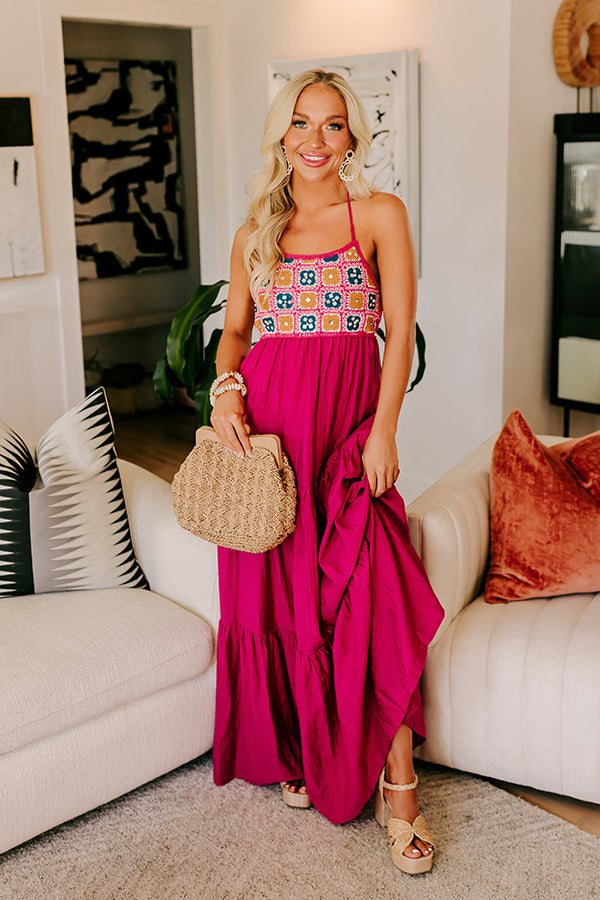 Premium Key Largo Sunshine Crochet Maxi Dress - Ultimate Summer Escape