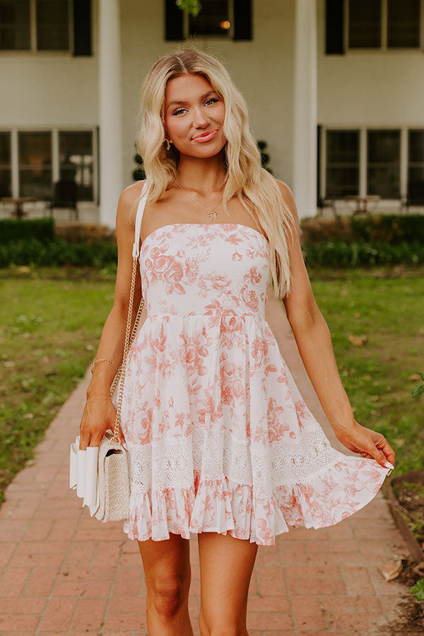 Premium Rose Garden Mini Dress - Ultimate Romantic Style