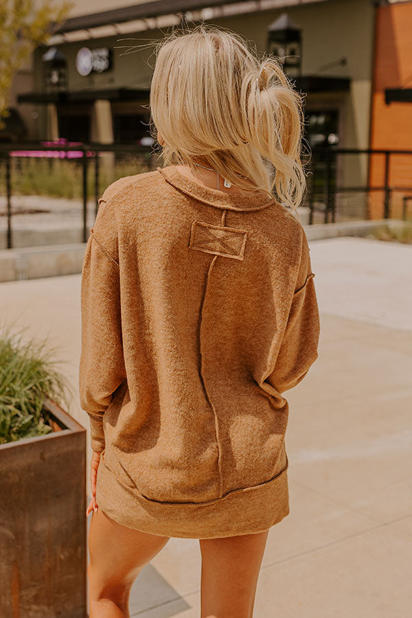 Ultimate Cozy Oversized Sweater in Dark Camel - Premium Softness & Style