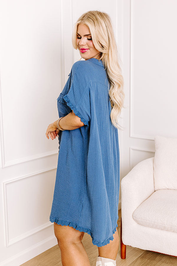 Premium Nashville Stroll Shift Dress - Blue Curves