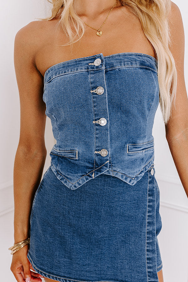 Ultimate Uptown Denim Crop Top – Effortless Chic for Every Occasion