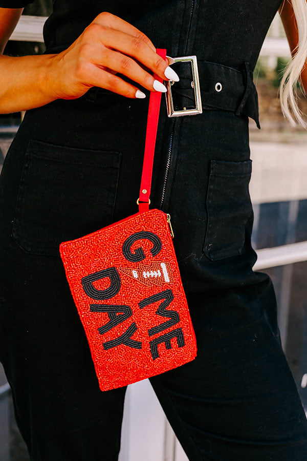 Ultimate Game Day Beaded Clutch - Premium Red Edition