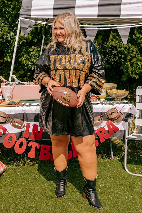 Ultimate Game Day Faux Leather Mini Dress - Black Curves Edition