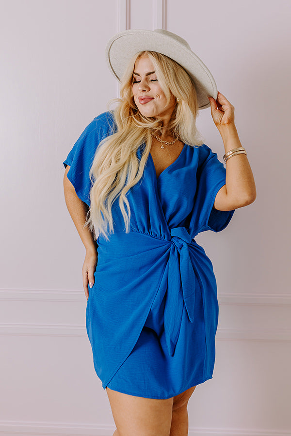 Ultimate Royal Blue Wrap Mini Dress – Flirty & Flattering