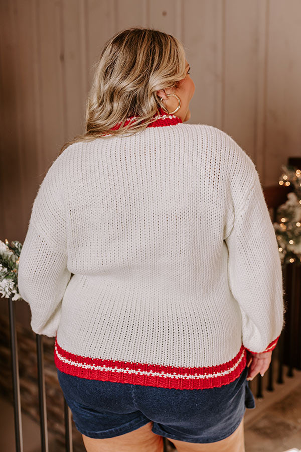 Premium Holiday Vibes Knit Sweater - Sleigh Ivory Curves