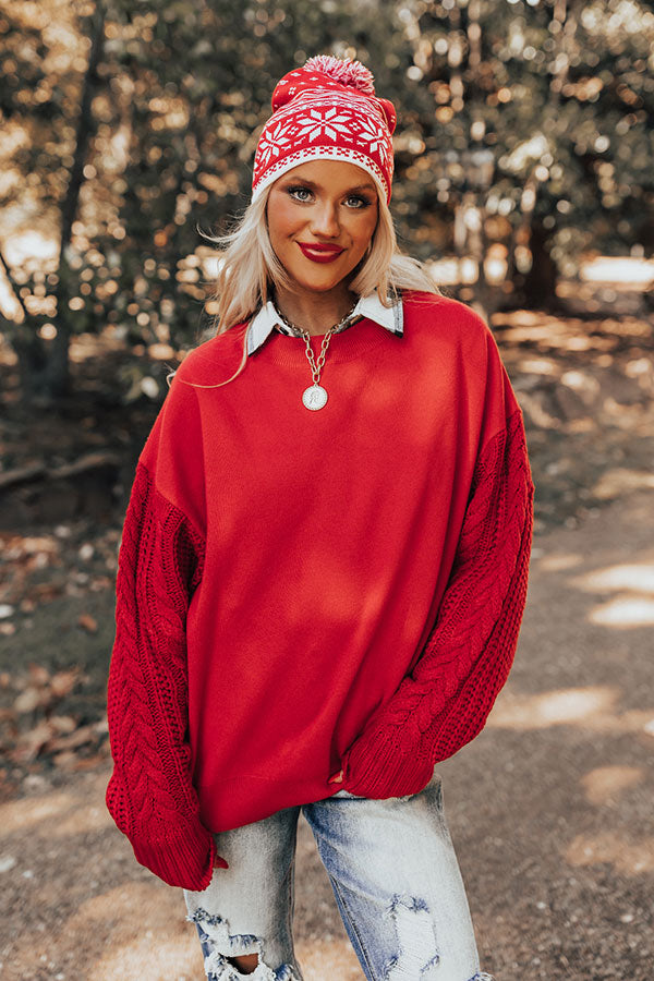 Premium Wrapped Around Your Finger Red Sweater