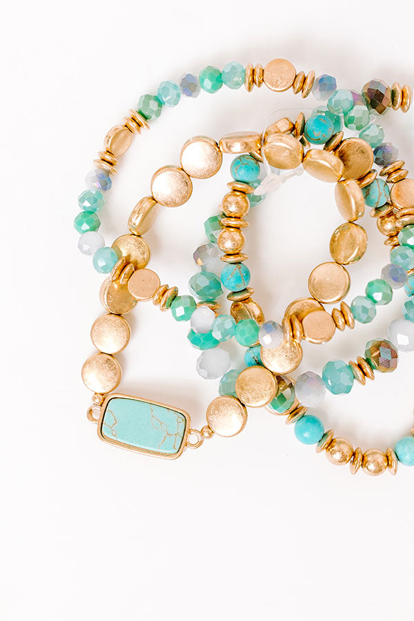 Premium Turquoise Stretch Bracelet Set - Ultimate Everyday Elegance