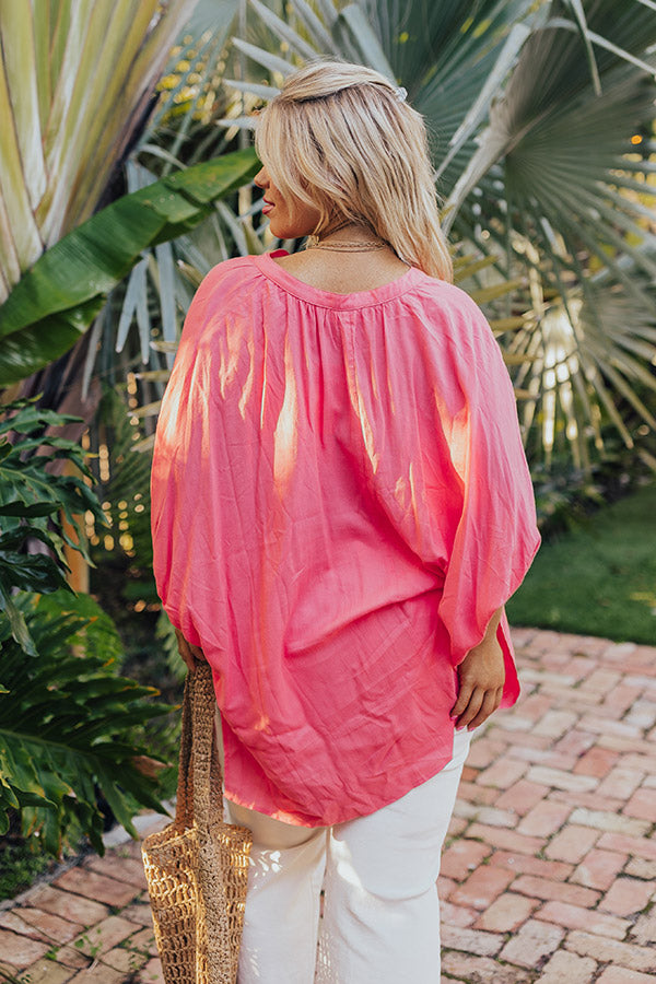 Premium Coral Curves Shift Top - Ultimate Summer Style