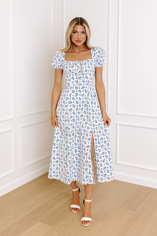 Premium Kensington Gardens Floral Midi Dress