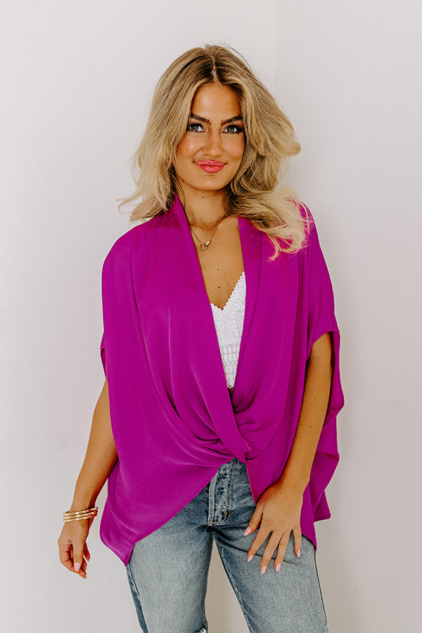 Premium Orchid Surplice Party Top - Ultimate Style for Every Occasion