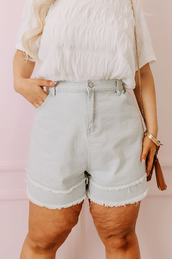 Ultimate Allura High Waist Frayed Denim Shorts