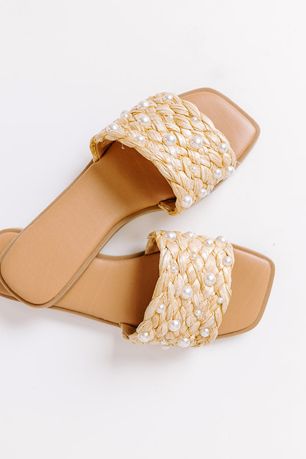 Premium Clara Pearl Embellished Woven Sandal