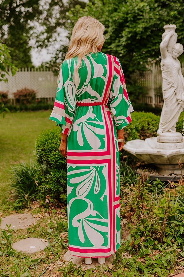 Premium Summer Maxi Dress - Green Sangria Elegance