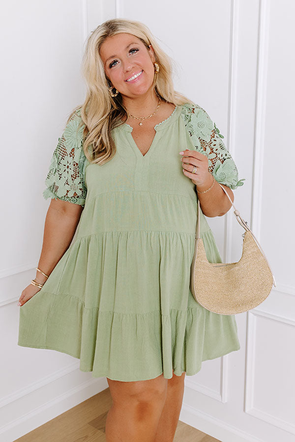 Ultimate Sage Curves Babydoll Mini Dress – Heartfelt Happiness