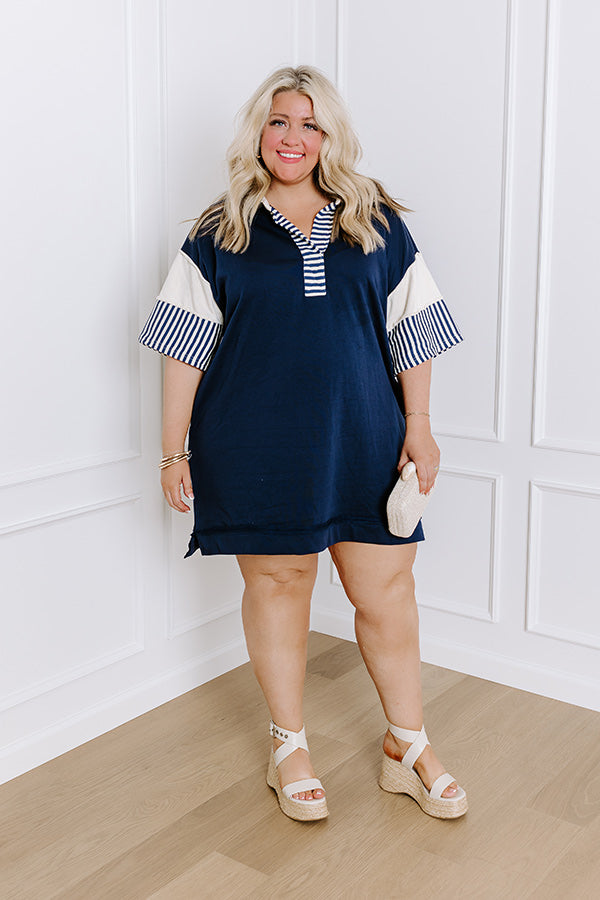 Premium Navy Curves Dockside Meetup Mini Dress