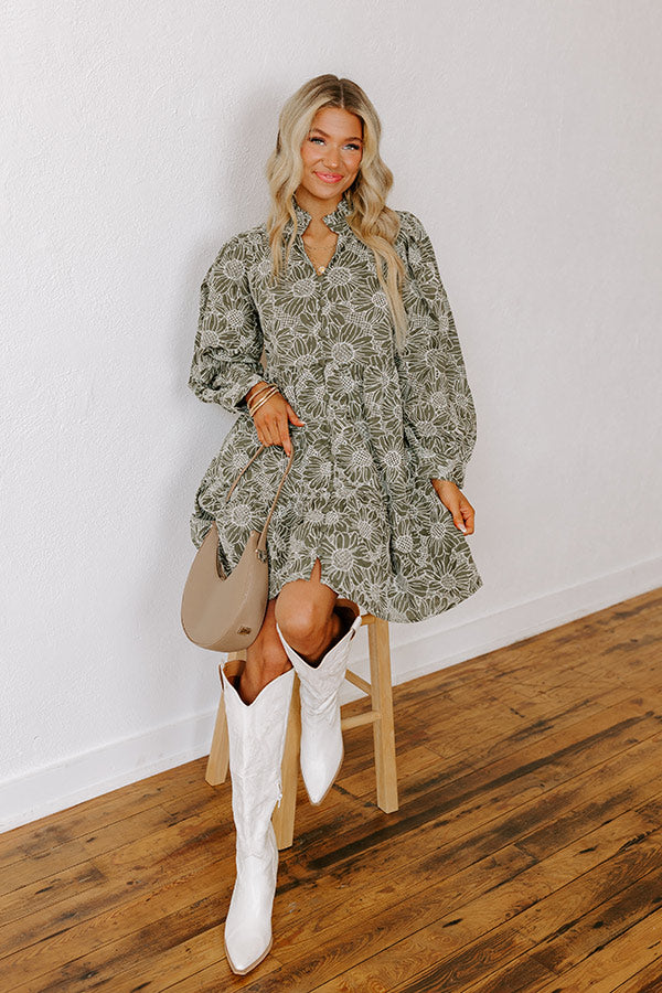 Premium Embroidered Floral Mini Dress - Ultimate Charm