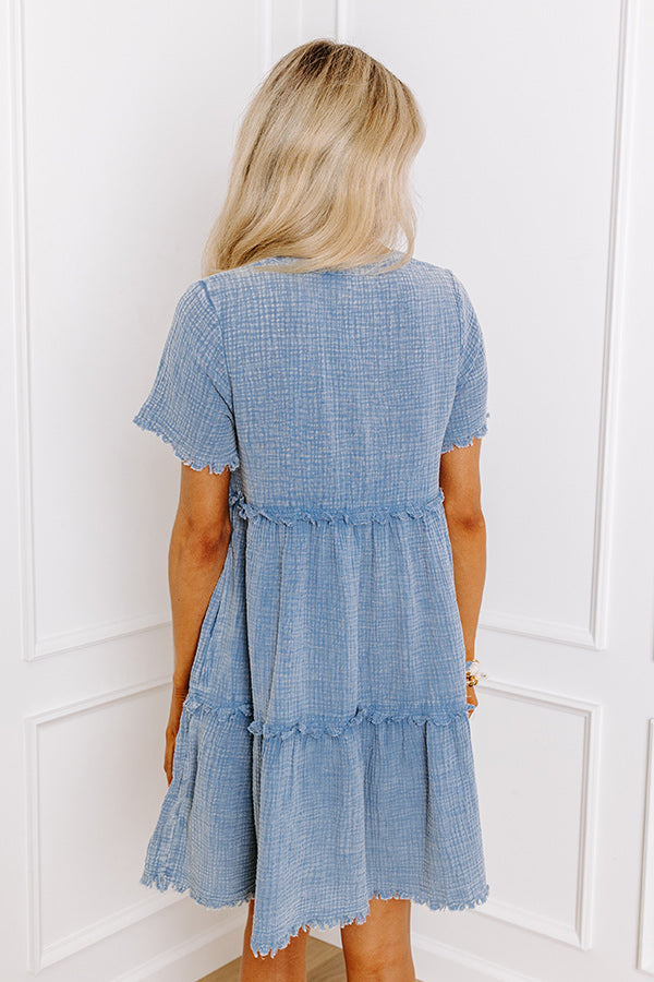 Premium Summer Mimosa Babydoll Dress in Airy Blue - Ultimate Beach Style