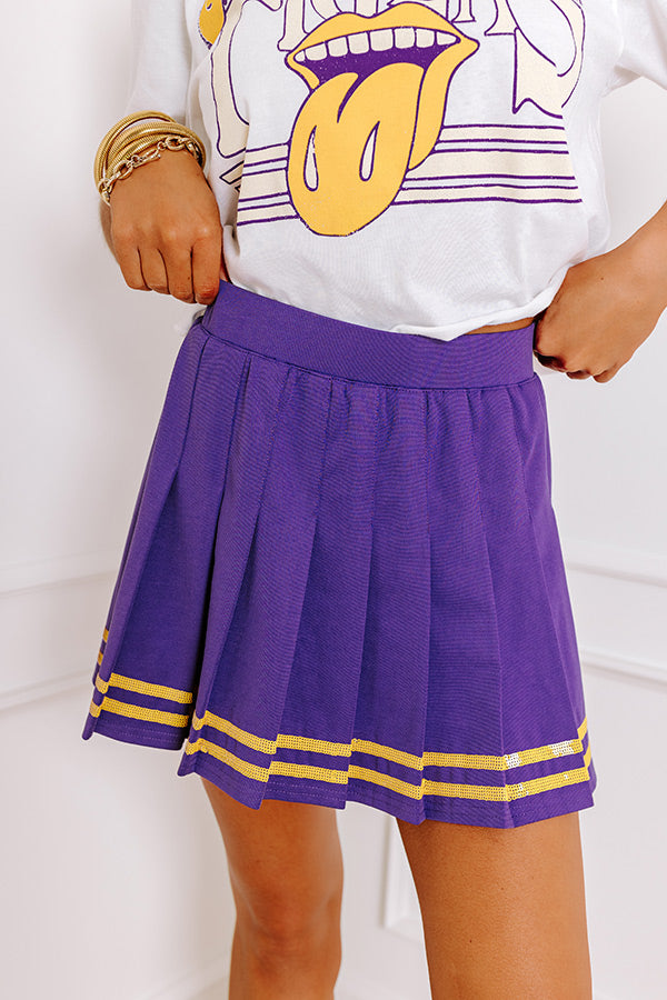 Premium High Waist Pleated Skort - Purple