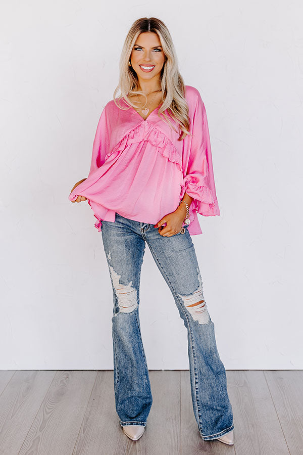 Premium Ruffle Love Top - Soft Pink | Trendy & Versatile