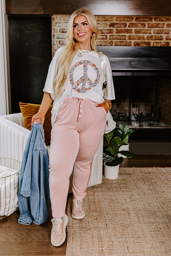 Premium Flow & Chill High Waist Straight Leg Pants - Luxe Pink Curves