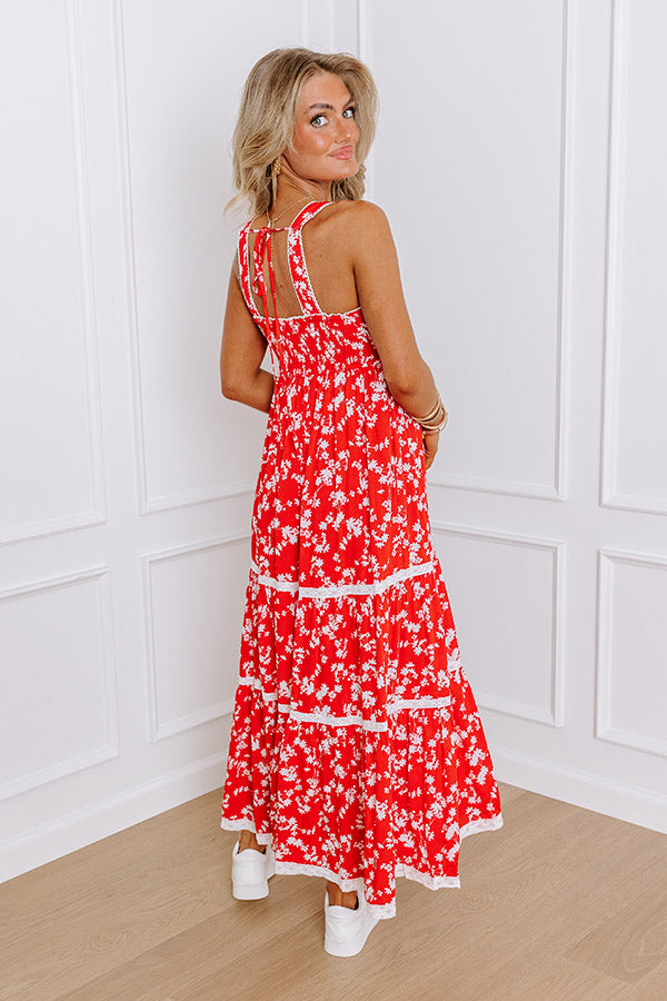 Premium Southern Charm Floral Maxi Dress in Red | Ultimate Summer Style