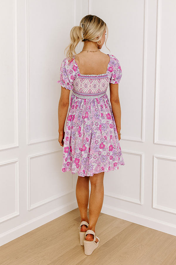 Premium Smocked Floral Mini Dress - Pink Perfection