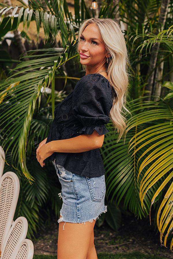 Ultimate Black Eyelet Top - Effortless Elegance