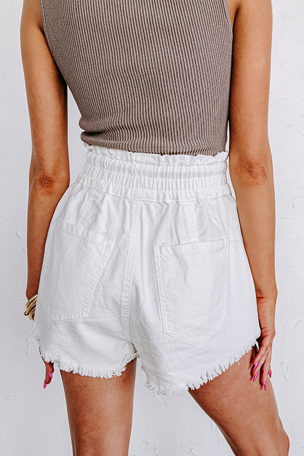 Ultimate Ashby High Waist Shorts in White - Premium Comfort & Style