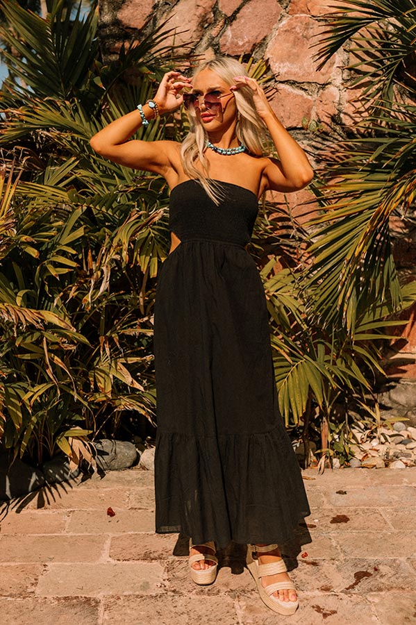 Ultimate Black Cut-Out Midi Dress