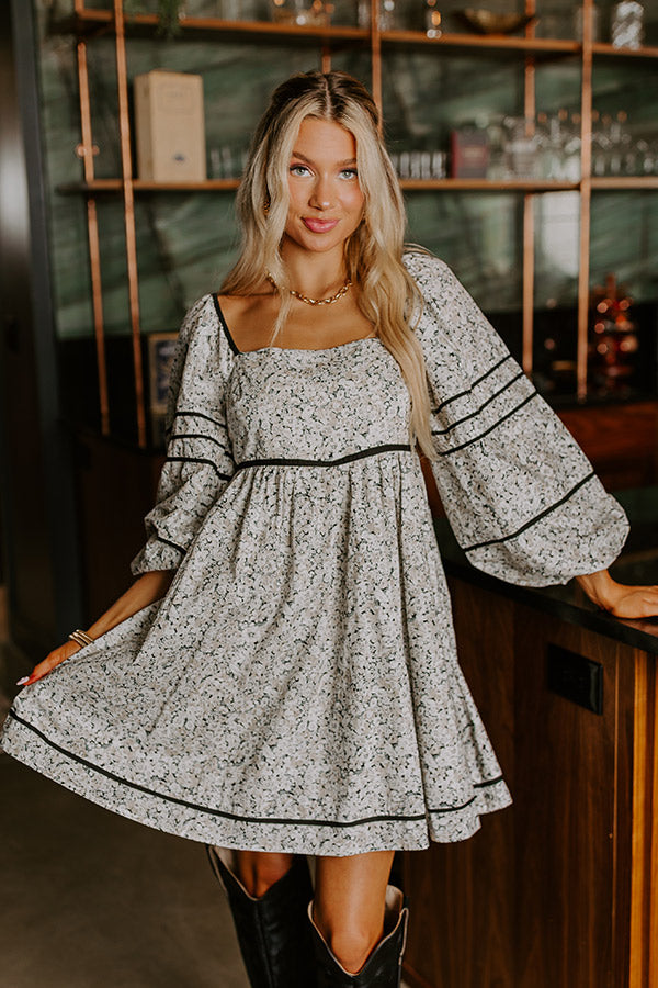 Premium French Cottage Floral Mini Dress