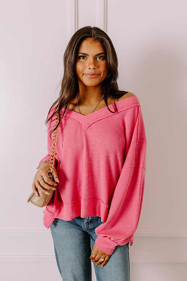 Ultimate Springtime Sips Waffle Knit Top