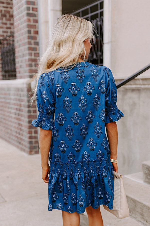 Ultimate Charleston Floral Mini Dress in Blue - Casual Elegance Redefined