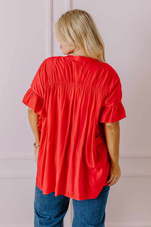 Premium Summer Breeze Shift Top - Red Curves | Flowy & Flattering