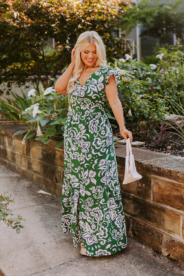 Premium Front Porch Maxi Dress in Hunter Green – Ultimate Casual Elegance