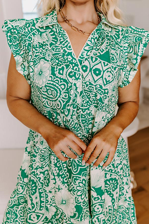 Premium Emerald Floral Dress - Ultimate Summer Style