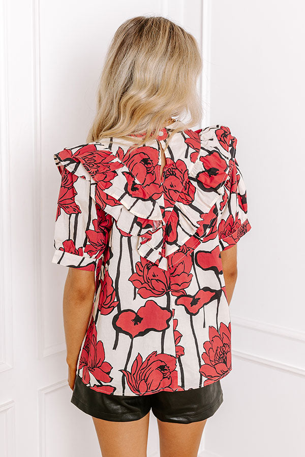 Premium Red Floral Blouse - Ultimate Style Upgrade