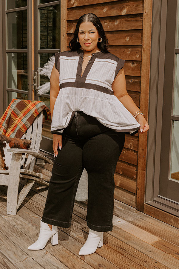 Premium High Waist Wide Leg Jeans - Black Curves by Risen Raelynn