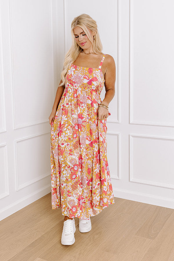 Ultimate Floral Midi Dress in Golden Honey Curves