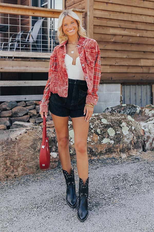 Ultimate Chill Nights Corduroy Jacket in Red - Effortless Fall Style