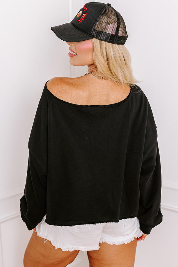 Ultimate Game Day Crop Sweatshirt - Black Curves Edition