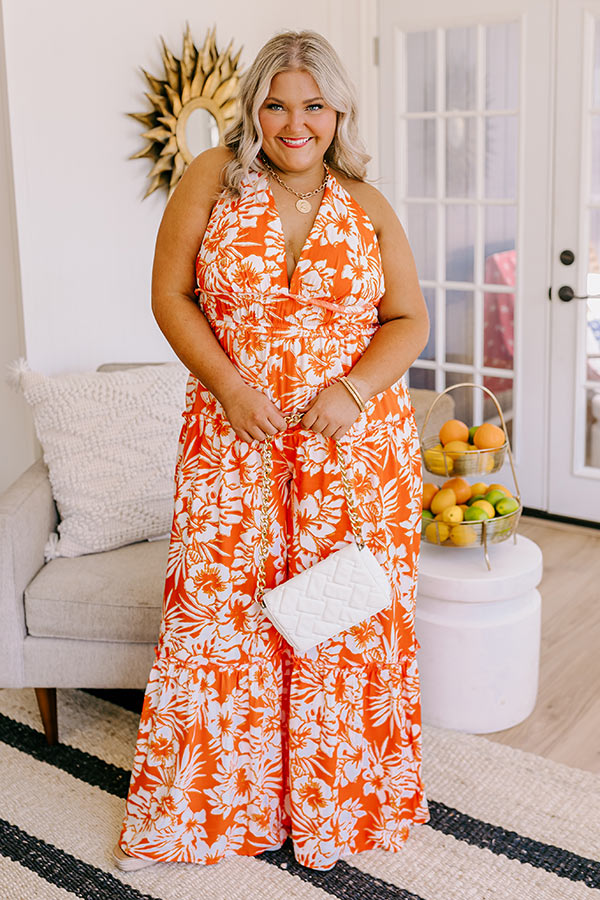 Premium Honolulu Vacation Floral Jumpsuit for Curves