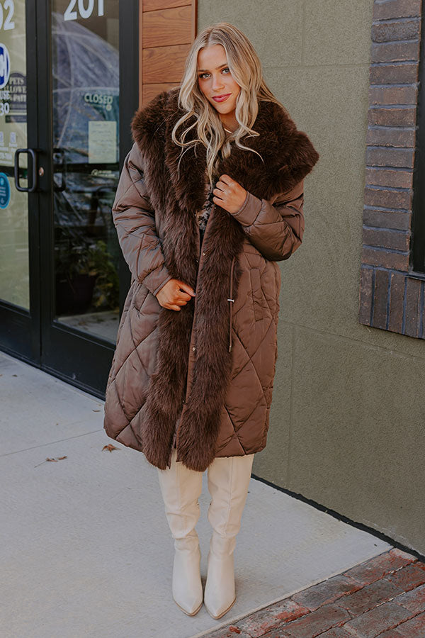 Premium Aspen Mornings Puffer Coat in Chestnut - Ultimate Winter Style