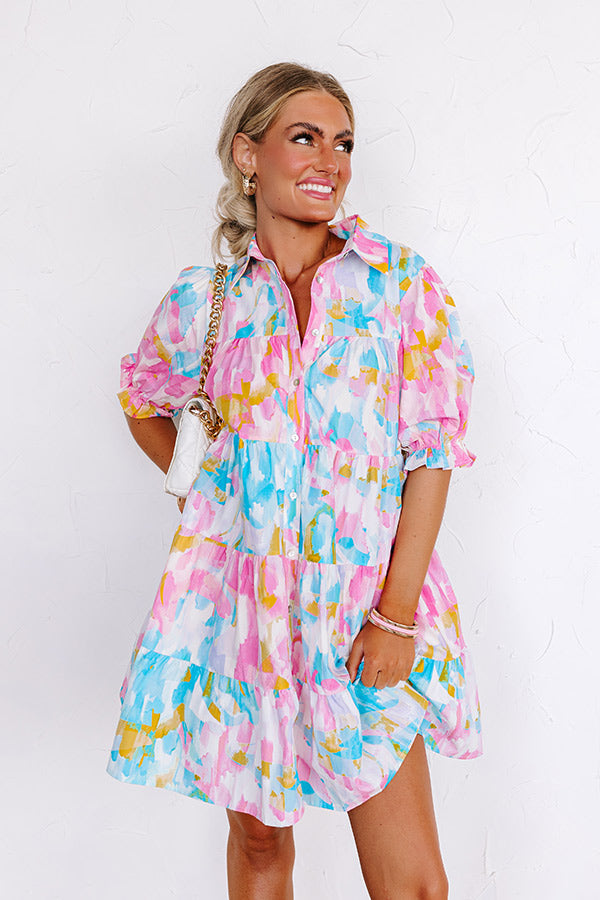 Ultimate Happy Energy Button Down Mini Dress