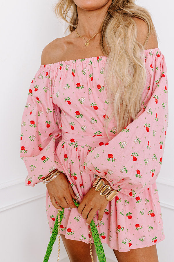 Premium Secret Rose Garden Off-Shoulder Romper - Ultimate Summer Style