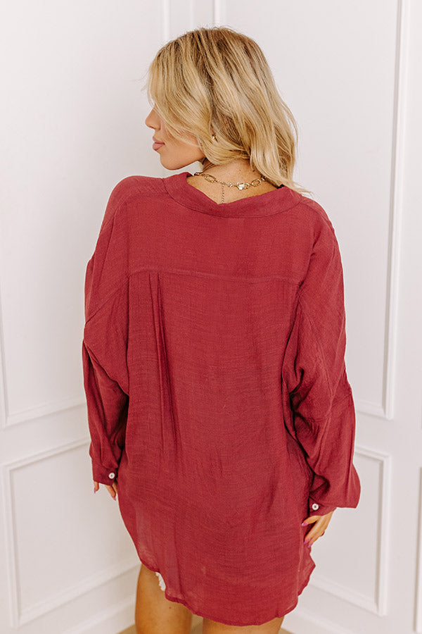 Ultimate Wine Curves Plus Size Shift Top – Sunny Saturday Essential