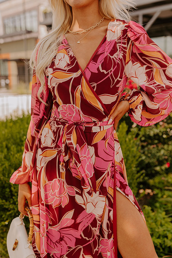 Ultimate Vineyard Chic Wrap Maxi Dress - Premium Floral Elegance