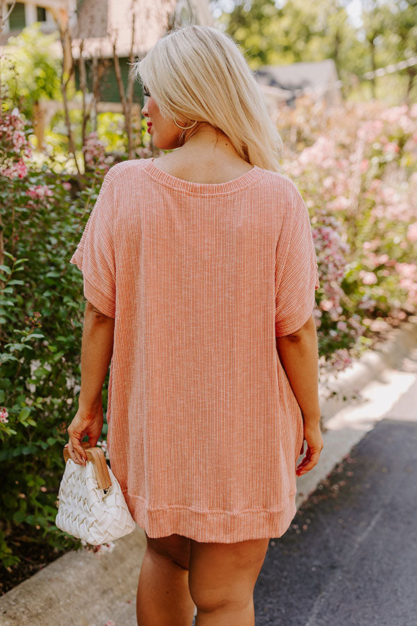 Ultimate Ribbed Peach Curves Top - Casual-Chic Essential