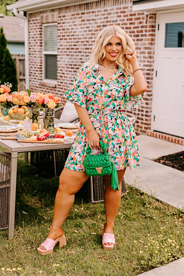 Ultimate Statement Floral Romper - Green Curves Collection