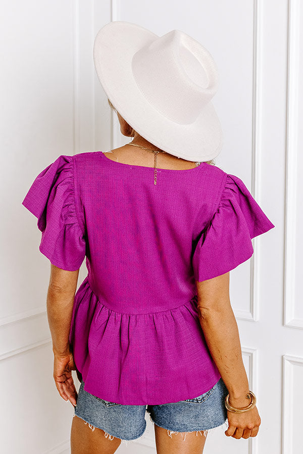 Ultimate Charm Peplum Top in Orchid