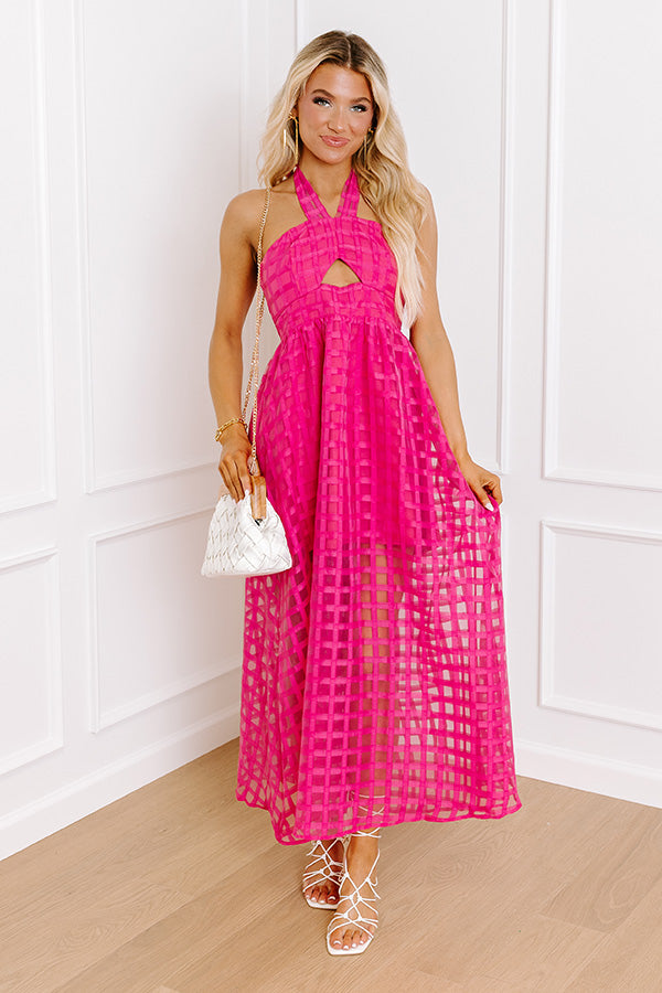 Premium Gingham Maxi Dress - Elegant & Flowy